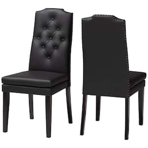 Dylin Black Faux Leather Upholstered Dining Chairs (Set of 2)