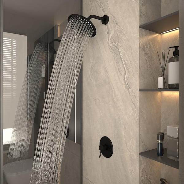 Staykiwi Single Handle 1-Spray Shower Faucet 1.5 GPM with Ceramic Disc valves in. Matte Black