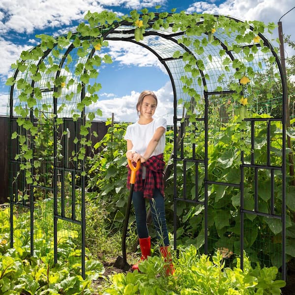 ABORON Outdoor Garden Arch Trellis 118 in. x 79 in. x 87 in. Extra Large Garden Trellis for Climbing Plants Outdoor