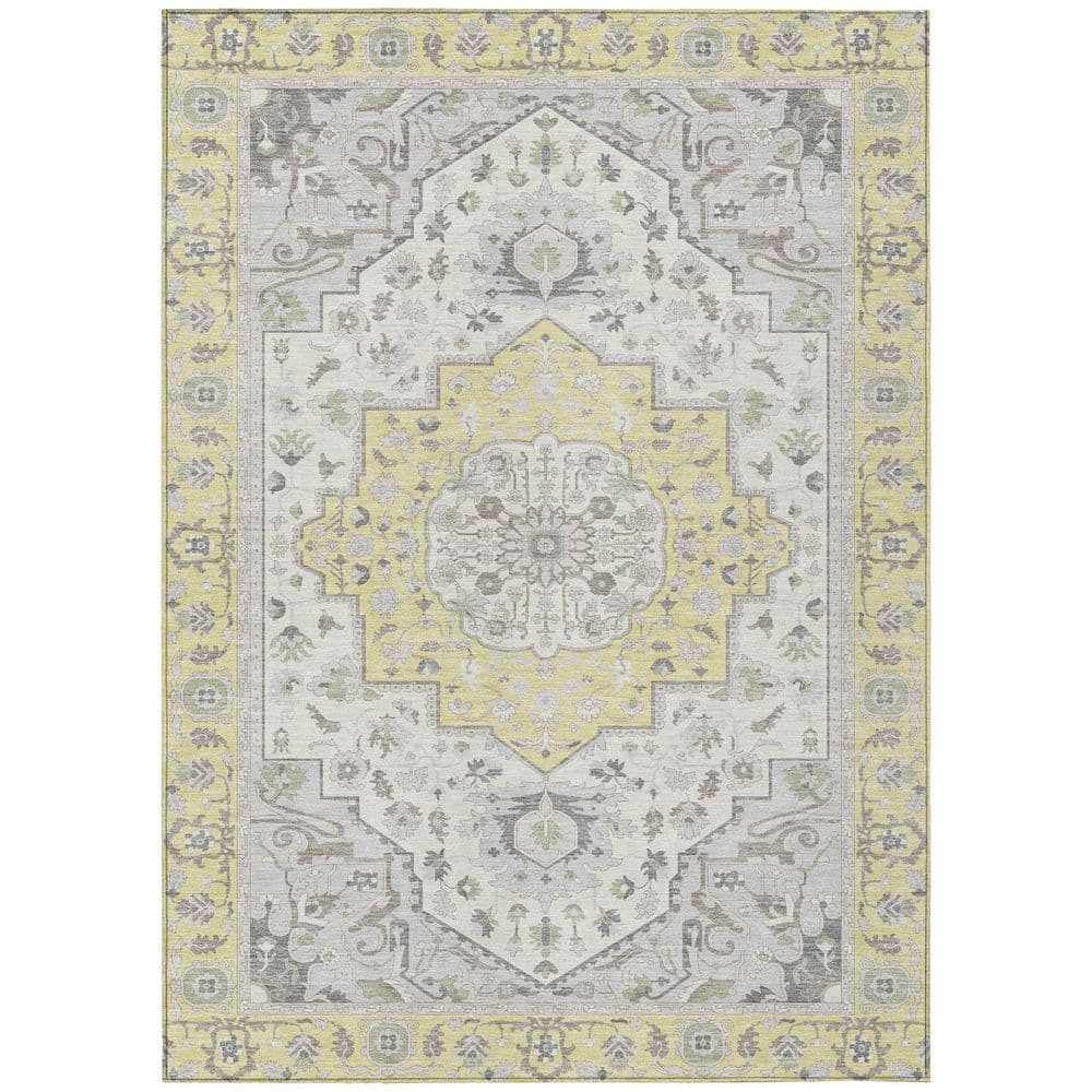 Chantille Machine Washable Indoor/Outdoor Abstract ACN2674 Yellow 8 ft. x 10 ft. Area Rug price history on PriceWatchPro