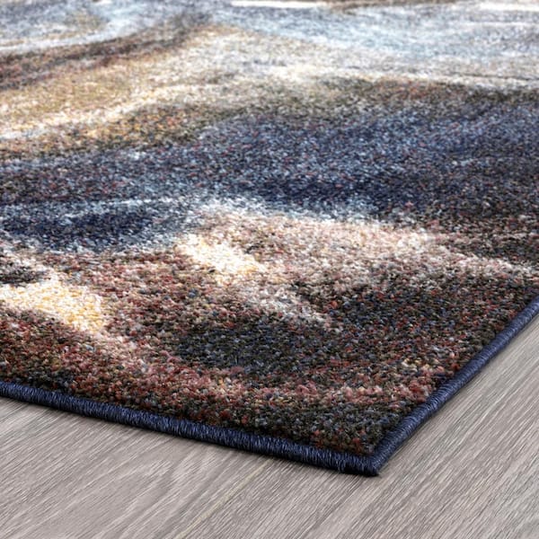 Tayse Rugs Reina Abstract Orange 5 ft. x 7 ft. Indoor Area Rug