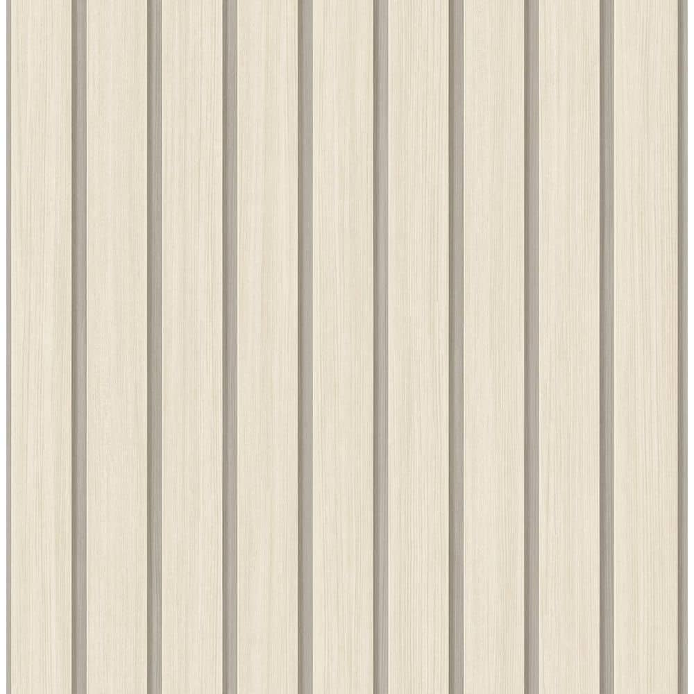 Stacy Garcia Home Sojourn Faux Wooden Slats 216 x 20.5 Peel and Stick  Wallpaper in Neutral