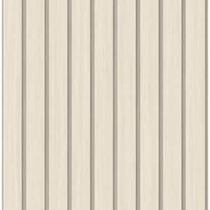 Neutral Faux Wooden Slats Vinyl Peel and Stick Wallpaper Roll (Covers 30.75 sq. ft.)