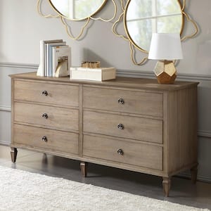 Victoria Light Natural 6-Drawer 70 in. W Chest of Drawers