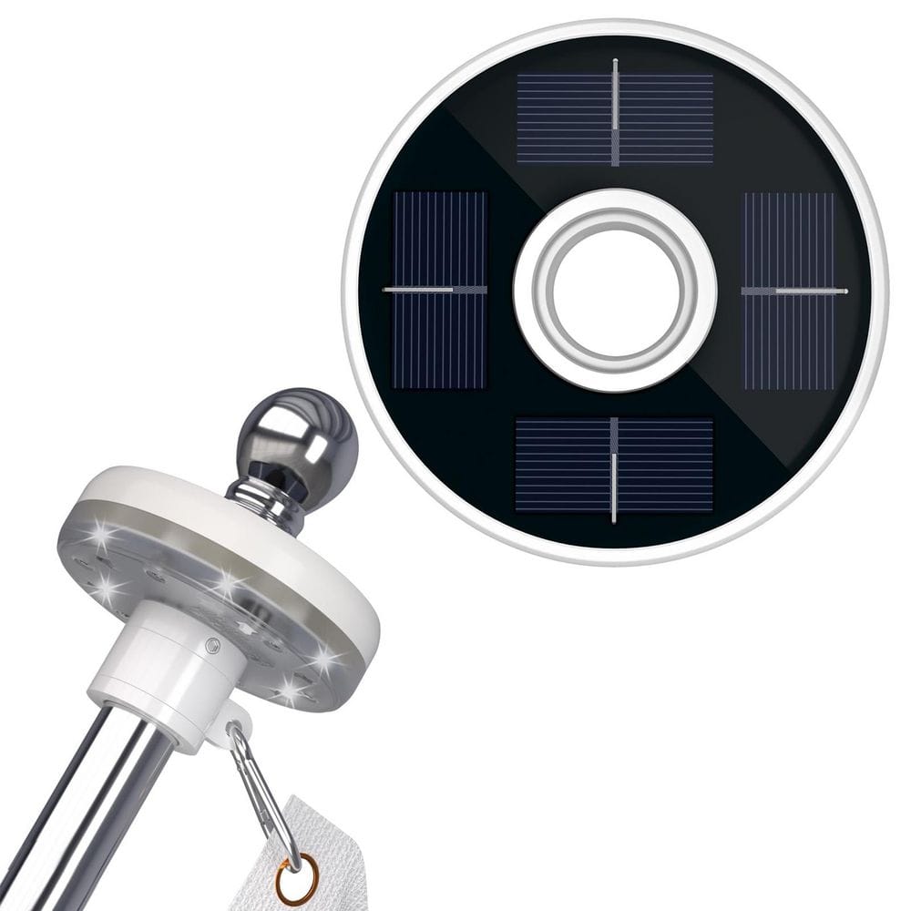 Black Solar Flag Pole Light, Waterproof LED for 5-10 ft. Flagpoles, Auto On/Off, 1 in. Diameter, 1 Pack price history on PriceWatchPro