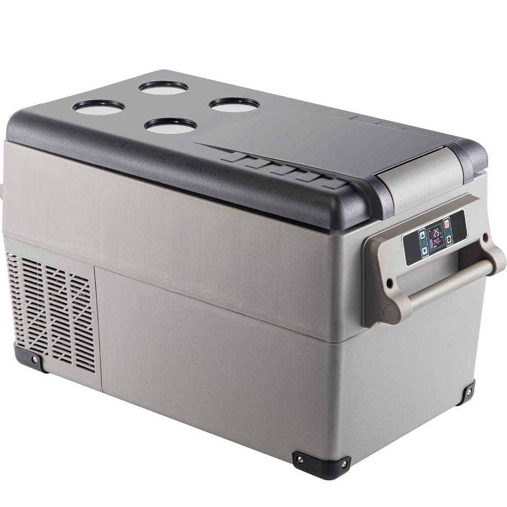 37 Qt Dual Zone Portable Car Refrigerator Freezer, App Control, -4Â°F to 68Â°F, 12/24V DC and 110-240V AC