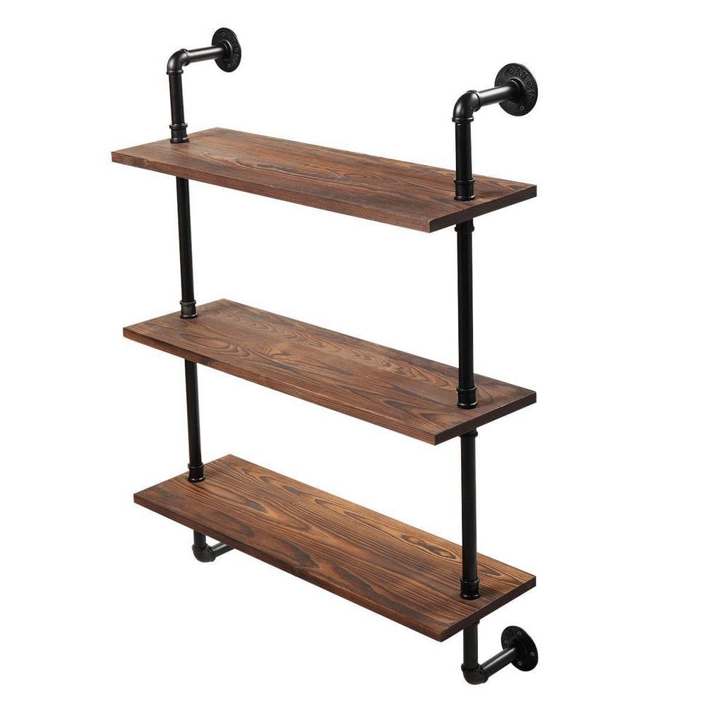 Sunnydaze 3 Shelf Industrial Style Pipe Frame Wall-mounted