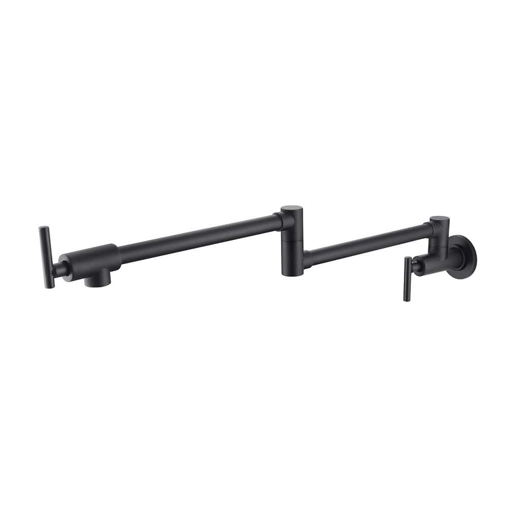 Modern Classic Kitchen Faucets Wall Mounted Pot Filler with Single Handle in Matte Black price history on PriceWatchPro