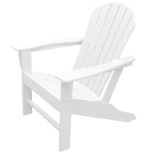 Atlantic Classic Curveback Ivory Plastic Outdoor Patio Adirondack Chair