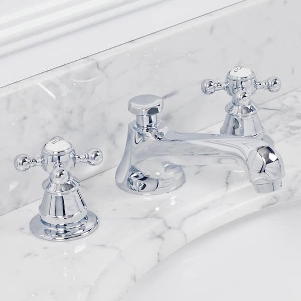8 in. Widespread 2-Handle Century Classic Bathroom Faucet in Triple Plated Chrome with Pop-Up Drain