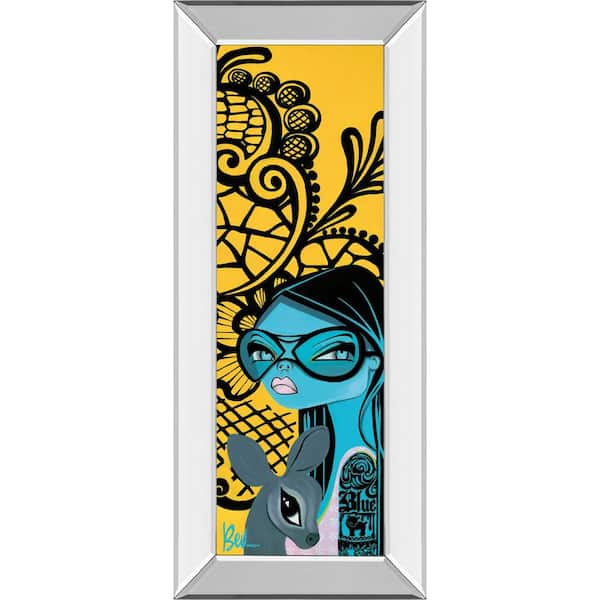 Classy Art "Ink Chiffon Il" By Bev Hogue Mirror Framed Print Wall Art 18 in. x 42 in.
