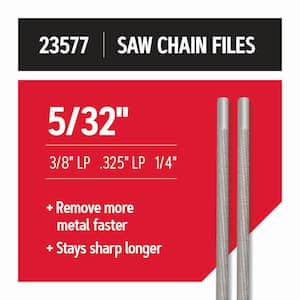 5/32 in. Round Saw Chain Files (2-Pack), for 3/8 in. low profile and 1/4 in. pitch saw chain 23577
