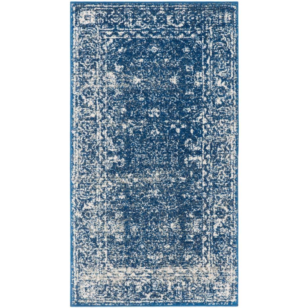Evoke Navy/Ivory Doormat 2 ft. x 4 ft. Distressed Floral Speckles Area Rug price history on PriceWatchPro