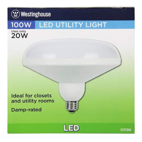 100W Equivalent Warm White (2,700K) DLR64 Utility Medium Base Light Bulb 0319800 Home Depot