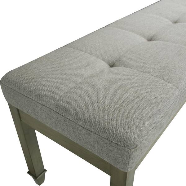 light gray upholstered bench