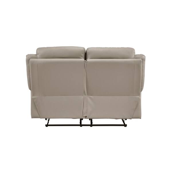 Lazzara Emillia 62.5 in. W Latte Leather 2-Seater Manual Double