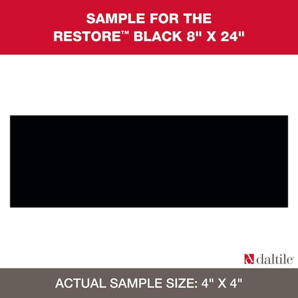 Daltile Restore Black 4 in. x 4 in. Glazed Ceramic Sample Tile