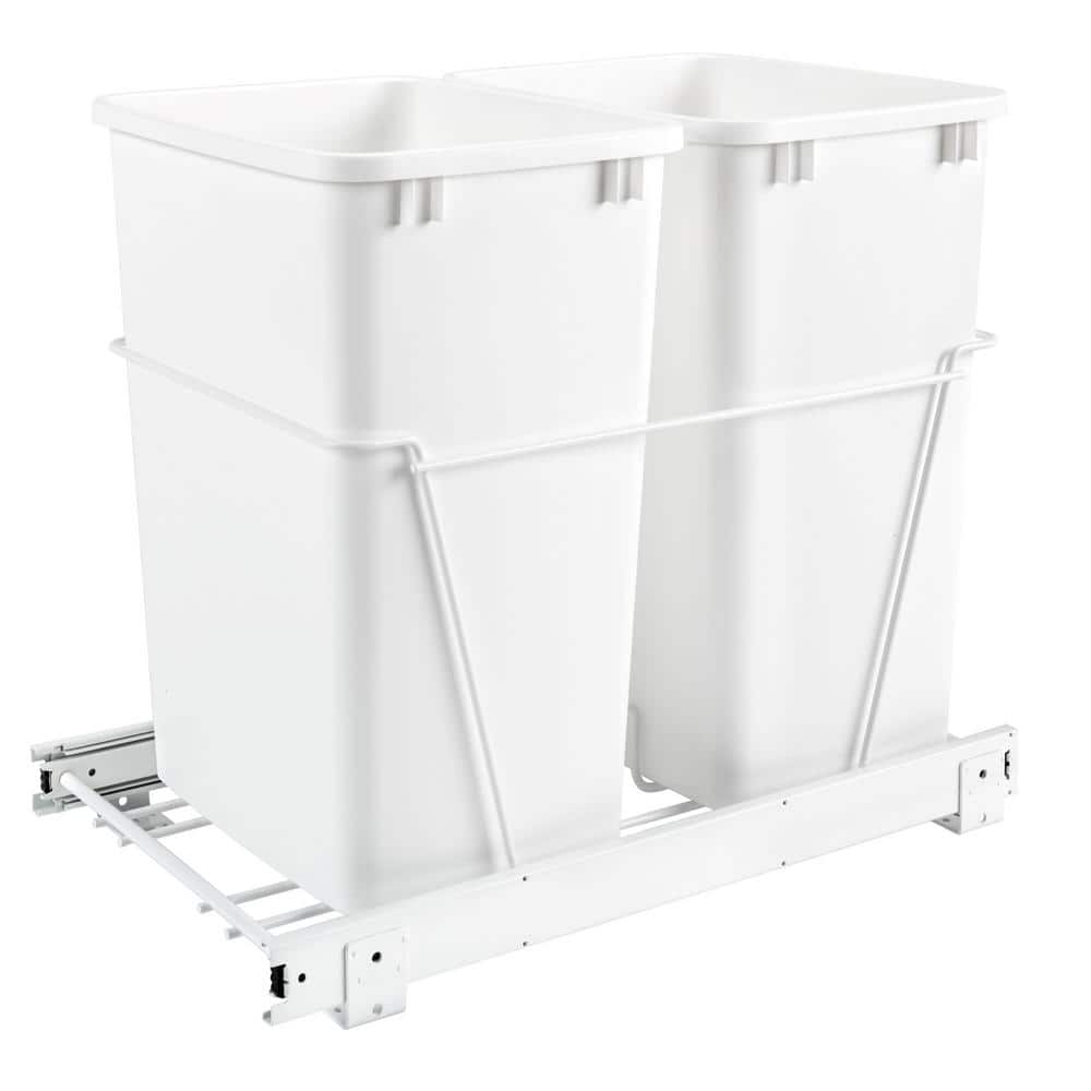 White Double Pull Out 35 qt. Trash Can for Kitchen Cabinets price history on PriceWatchPro