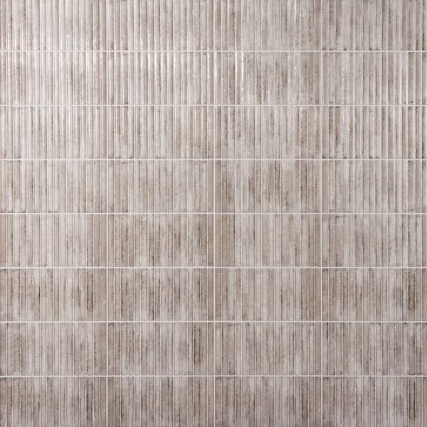 Ivy Hill Tile Mawr Gray 5.9 in. x 11.81 in. Polished Fluted