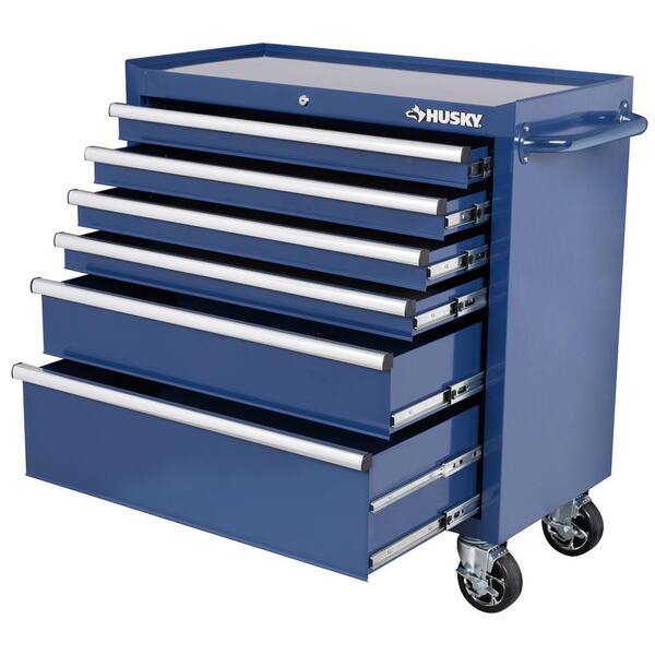 Husky 36 in. 6-Drawer Blue Rolling Tool Chest H36TR6BLU - The Home
