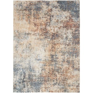 Astra Machine Washable 5 ft. x 7 ft. Multicolor Abstract Contemporary Area Rug