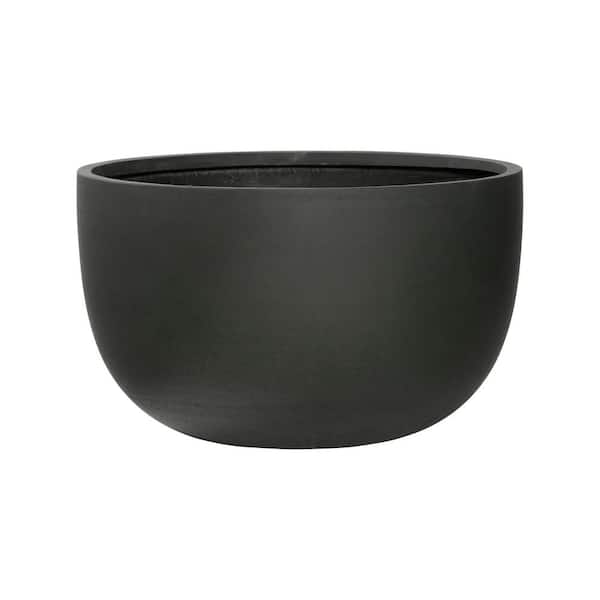 PotteryPots Sunny Large Sandstone Indoor Outdoor Modern Thin Planter, 17.7 in. Long, Pine Green