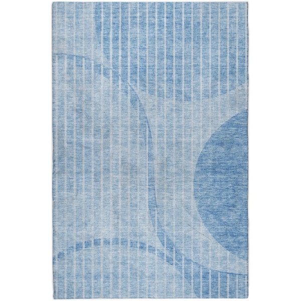 Dream Shag Premium Machine Washable Abstract ADS723 Blue 10 ft. x 14 ft. Area Rug