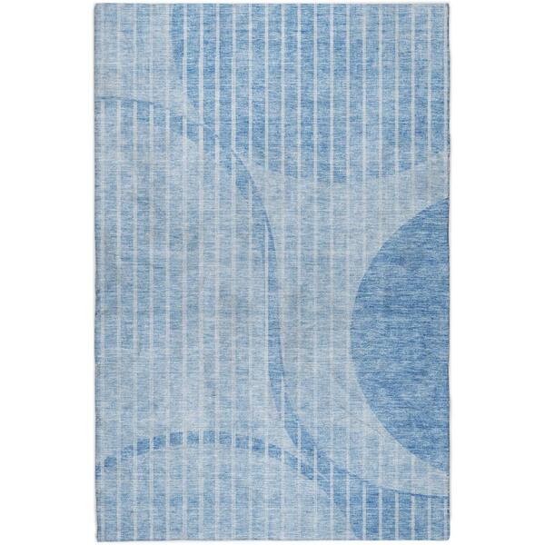 Dream Shag Premium Machine Washable Abstract ADS723 Blue 8 ft. x 10 ft. Area Rug