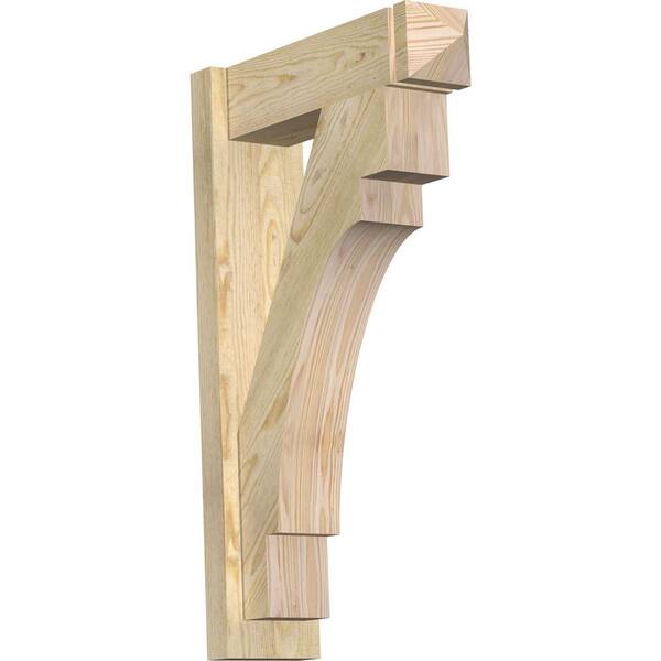 Ekena Millwork 6 in. x 32 in. x 20 in. Douglas Fir Merced Arts and Crafts Rough Sawn Outlooker