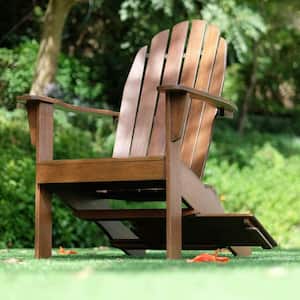 Moni Mahogany Wood Natural Brown Adirondack Chair FREE Tray Table