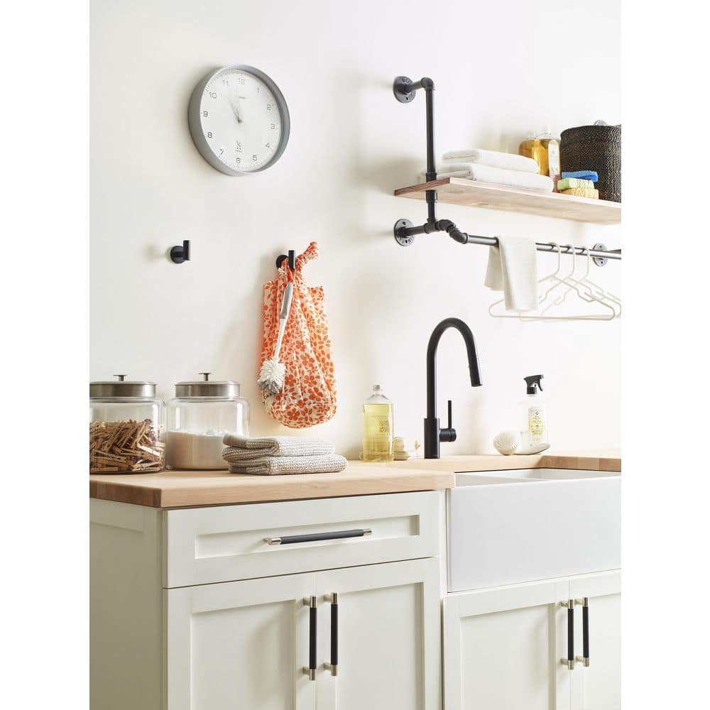 Matte Black Modern Minimalist Single Prong Robe Hook