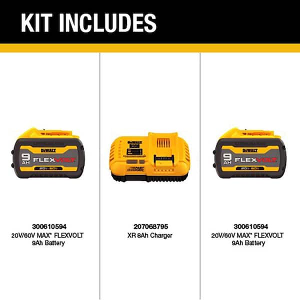 FLEX VOLT 20-Volt/60-Volt MAX Lithium-Ion Starter Kit with (2) 9.0 Ah Battery Packs and Charger