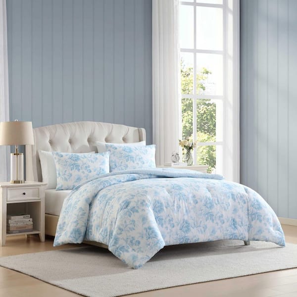 Laura Ashley Anja Textured Toile 6-Piece Chambray Blue/White
