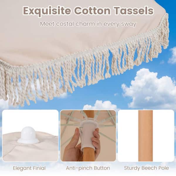 cotton patio umbrella Bali Outdoor Garden Parasol - - Orange Decor Elevate any outdoor space with this boho 7 ft ABCCANOPY 9FT 3 Tiers Patio