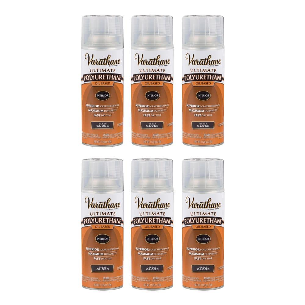 Varathane 11 oz. Clear Gloss Oil-Based Interior Polyurethane Spray Paint (6-Pack)
