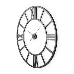 Stoke 42 L x 2.0 W x 42 H Black Iron Round Wall Clock