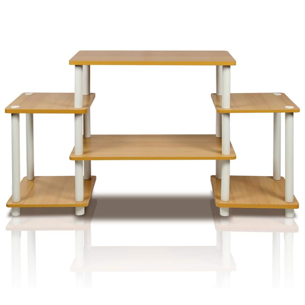 Beech & White Turn-N-Tube No-Tools Entertainment Stand