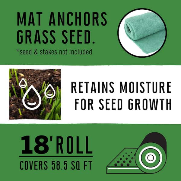 39 in. W, 18 ft. L 58.5 sq. ft. Seed Starter Biodegradable Wood Fiber Mat Germination Blanket