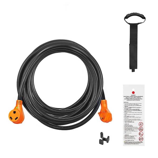 Generator Power Cord 25 ft. 10/3 STW 30 Amp 125-Volt Heavy-Duty RV Extension Cord TT-30 Plug with LED Indicator