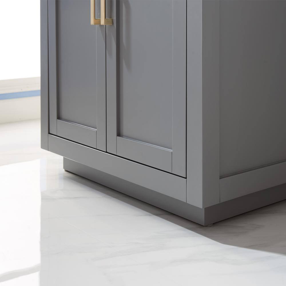Gray 30" Single Bathroom Vanity with Carrara Marble Top