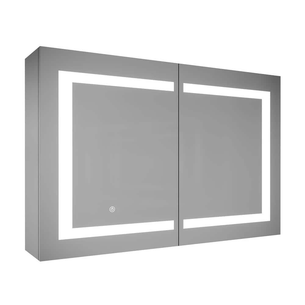 36 in. W x 24 in. H Silver Rectangle Aluminum Recessed or Surface Mount
