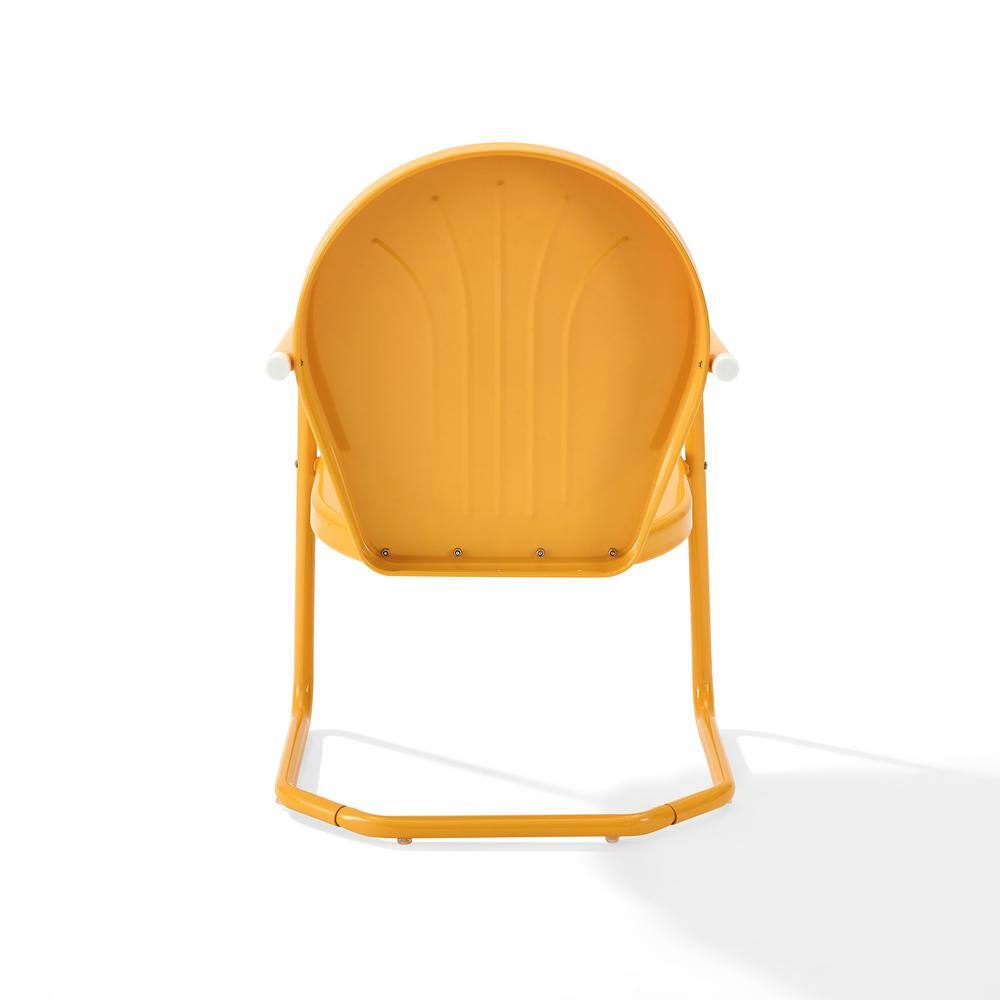 Griffith Tangerine Gloss Steel Outdoor Armchair with Decorative Grooves
