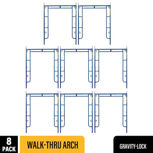 Saferstack Series 76 in. x 60 in. Blue Mason Walk-Through Arch Scaffold Frame, (8-Pack)