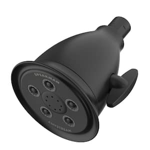 Hotel 3-Spray Patterns with 2.5 GPM 4.13 in. Wall Mount Fixed Shower Head with Anystream Technology in Matte Black