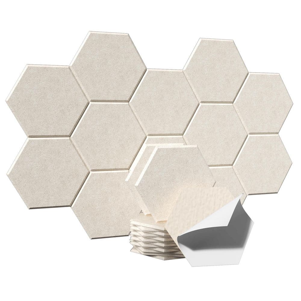 2. 7in. T x 1ft. x 0. 8ft. Brown Polyester Sound Absorbing Panel Self-Adhesive Hexagon Acoustic Wall Decor 12-Pack price history on PriceWatchPro