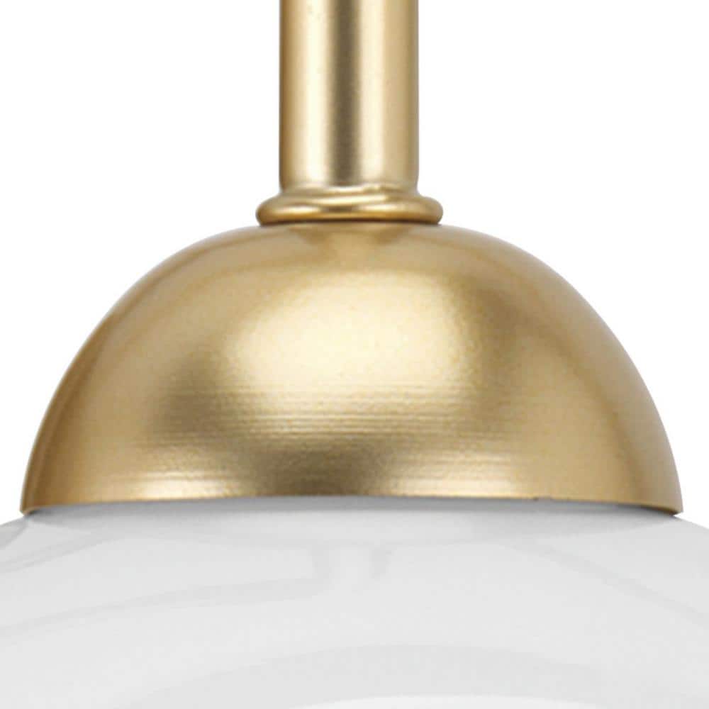 Vintage Gold and White Glass Globe Bath Wall Light