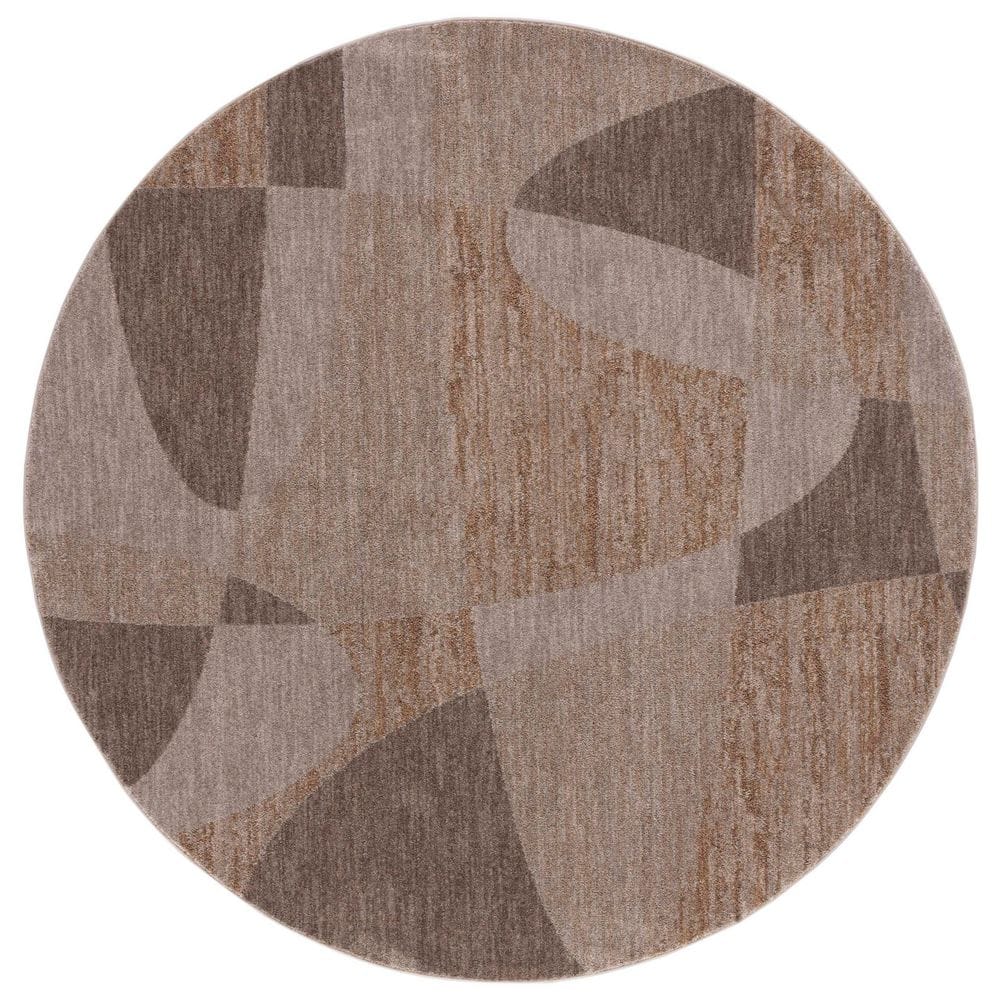 Lasa 4 ft. x 4 ft. Taupe/Gold Geometric Round Area Rug price history on PriceWatchPro