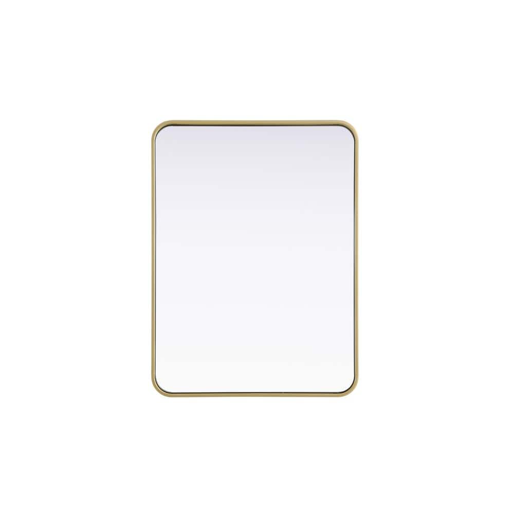 Timeless Home Brass 24 in. W x 32 in. H Contour Wall Mirror