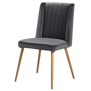 Newport Gray Velvet Upholstered Parsons Chairs (Set of 2)