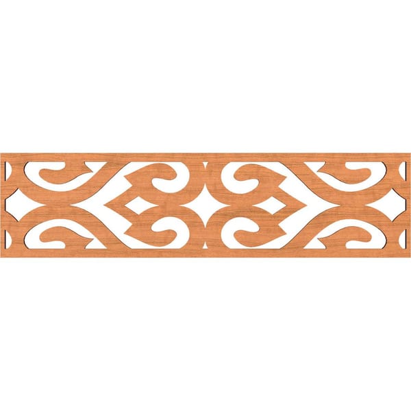Ekena Millwork Keene Fretwork 0.375 in. D x 47 in. W x 12 in. L Cherry Wood Panel Moulding